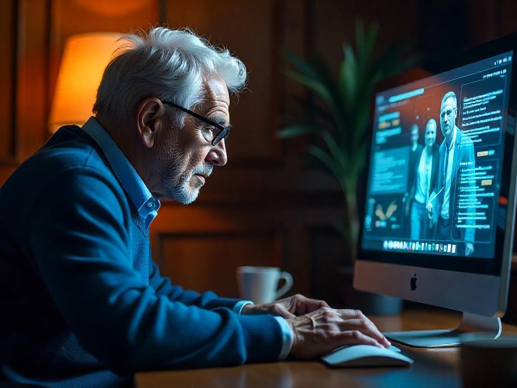 Persona che controlla email sospetta: prevenzione phishing