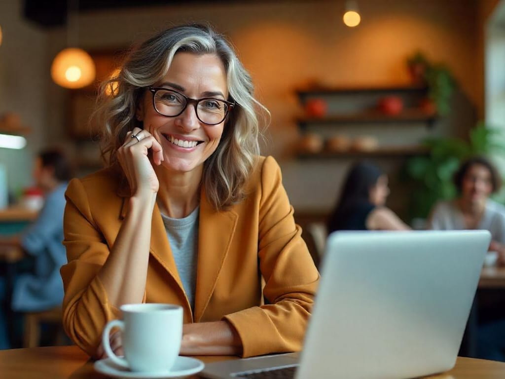 Donna generazione x al Bar