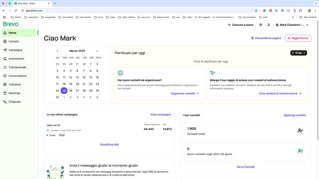 Dashboard di Brevo AI che mostra l'ottimizzazione delle campagne