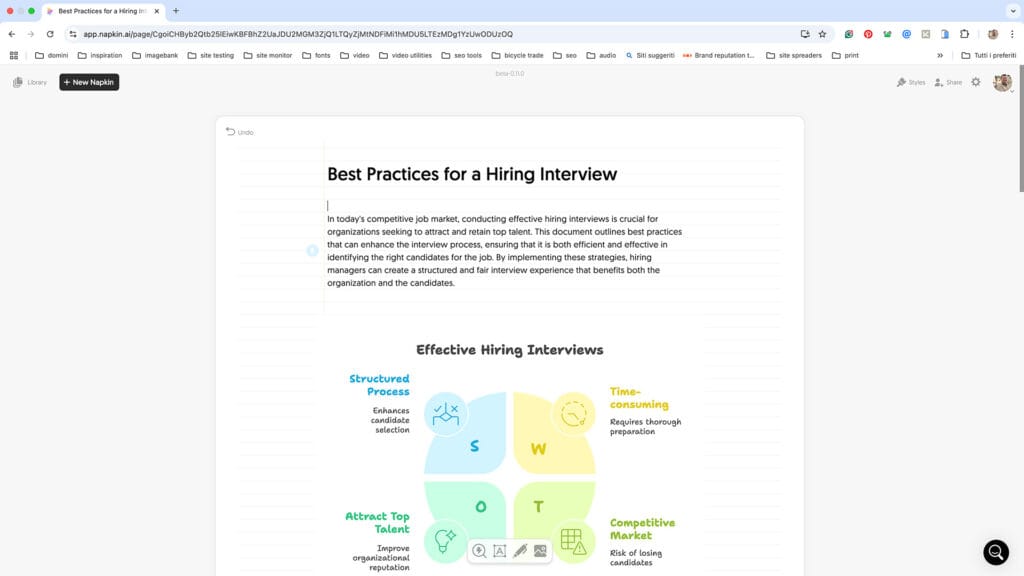 Visualizzazione idee con Napkin