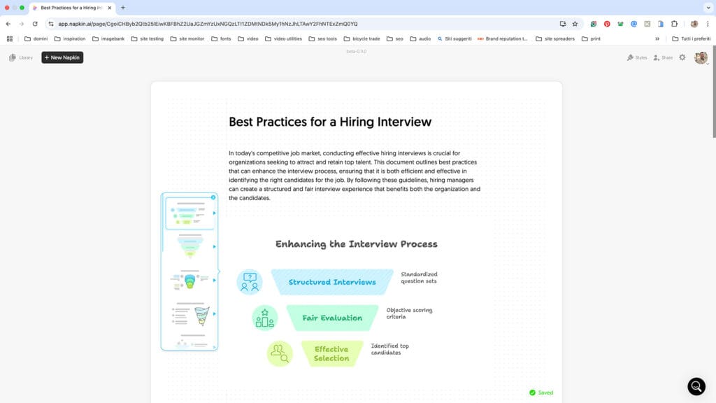 Strumento Napkin per trasformare testo in visuale