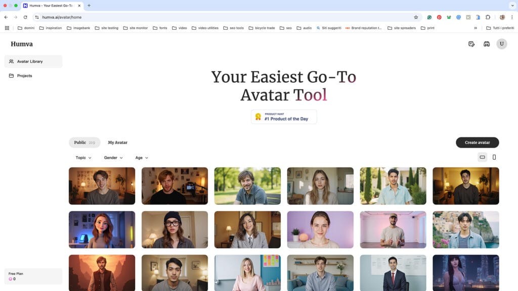Crea avatar personalizzati con Humva AI